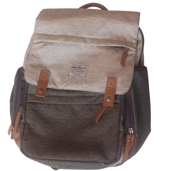 Eddie Bauer Cascade backpack gray unisex men roomy school work diaper bag - Picture 1 of 8